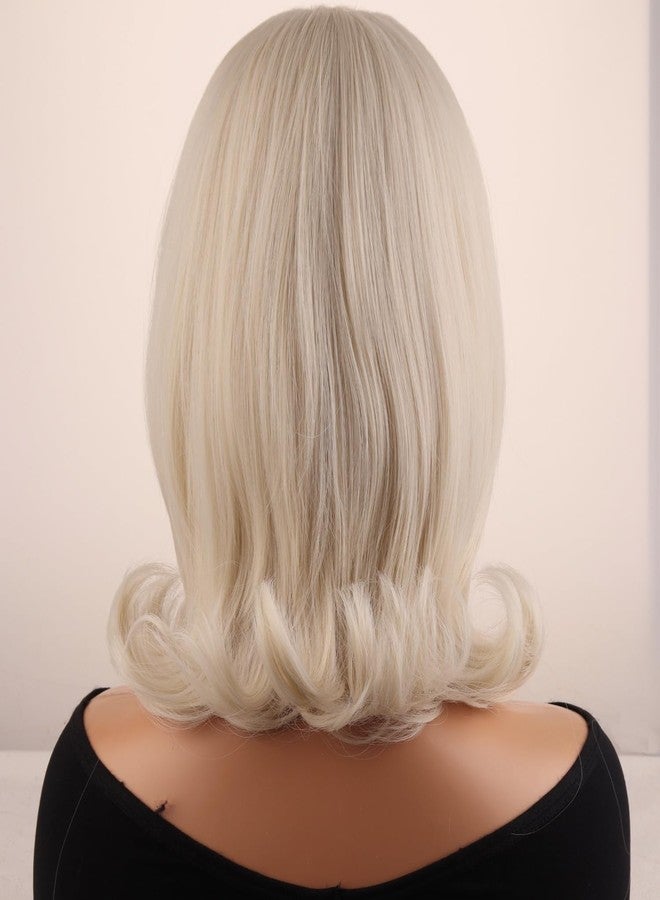 MAGQOO Blonde Wig Women Short Blonde Wig with Bangs Retro Bouffant Beehive Wigs 60s 70s 80s Costume Cosplay Halloween Party with Wig Cap - Image 4